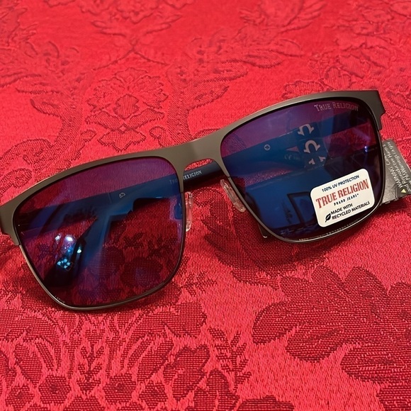 Brand New True Religion Brown Matte Metal Square Sunglasses 100% UV Protection - Picture 9 of 16
